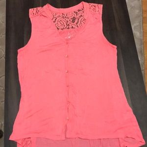 Cute sleeves lace neckline shirt